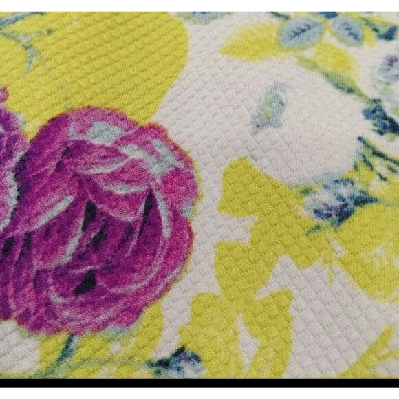 Torrid Plus Size 3 3x Yellow Purple Floral Textured Flowy Circle Skirt Pockets! - Picture 3 of 10